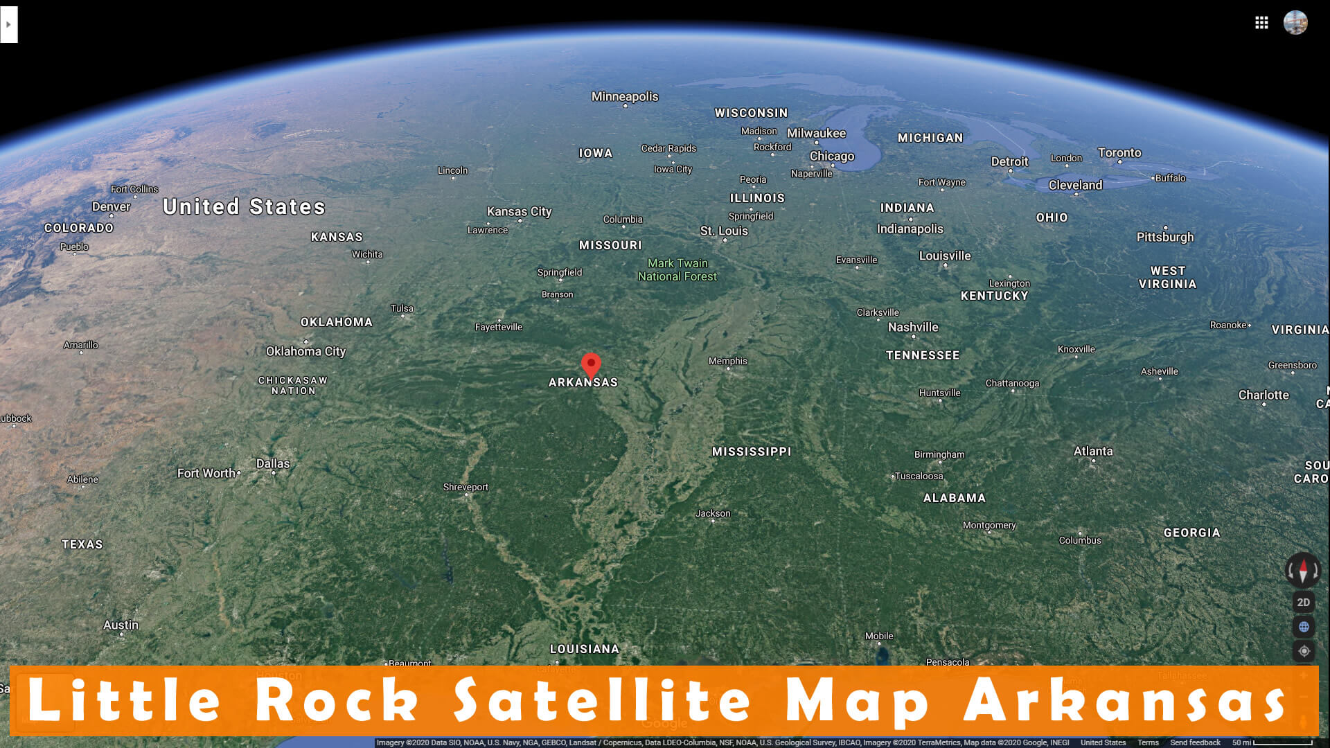 Little Rock Satellite Map Arkansas